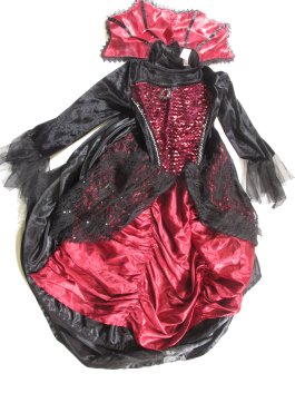 Šaty pro holky na čarodějnice černo vínové   secondhand