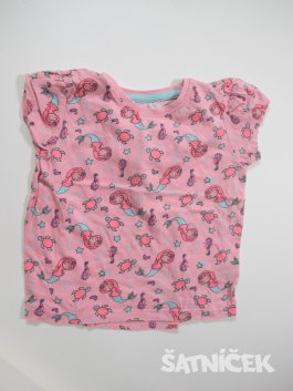 Růžové triko pro holky s obrázky secondhand