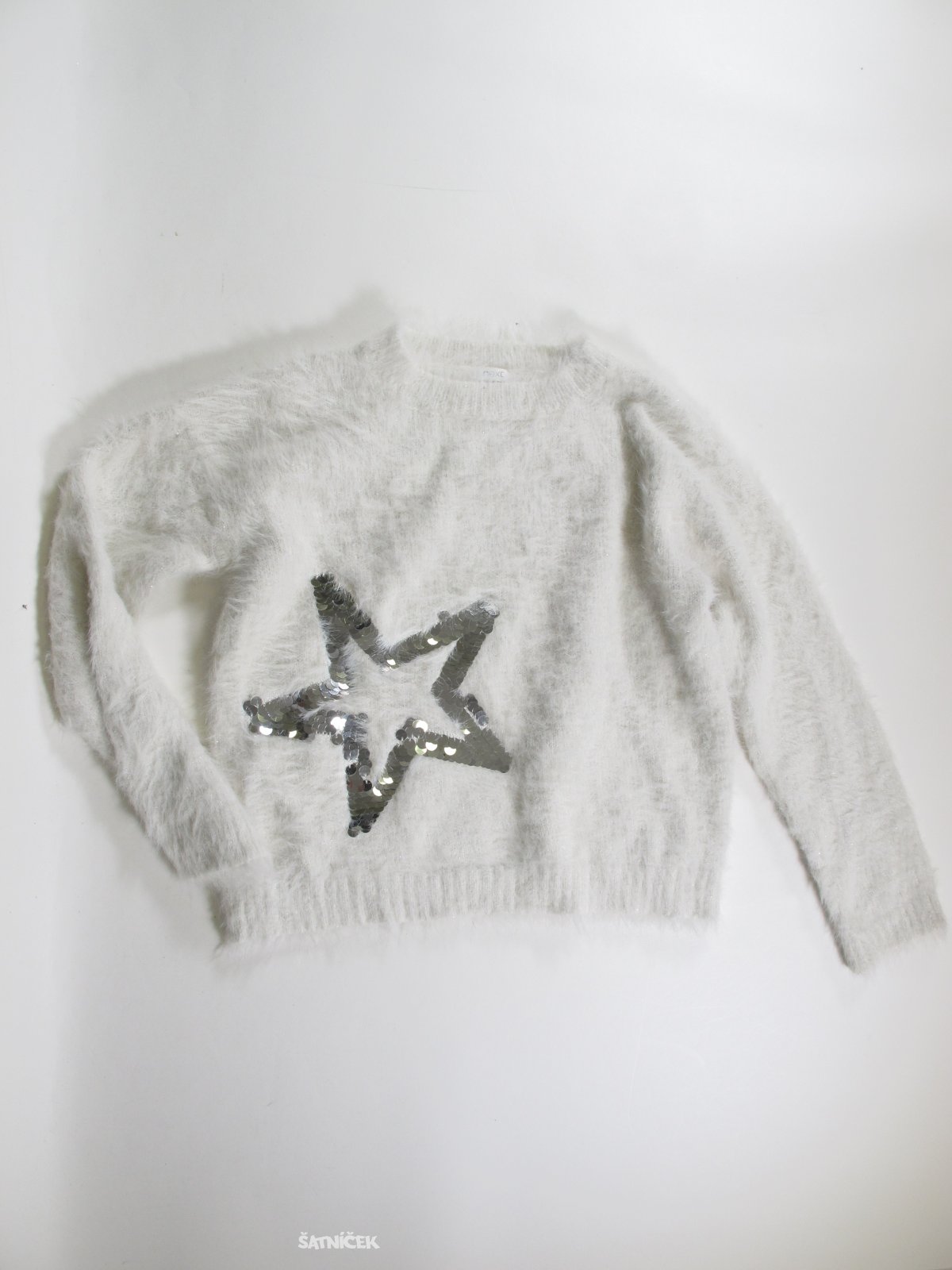 Chlupatý svetr pro holky bílý  crop secondhand