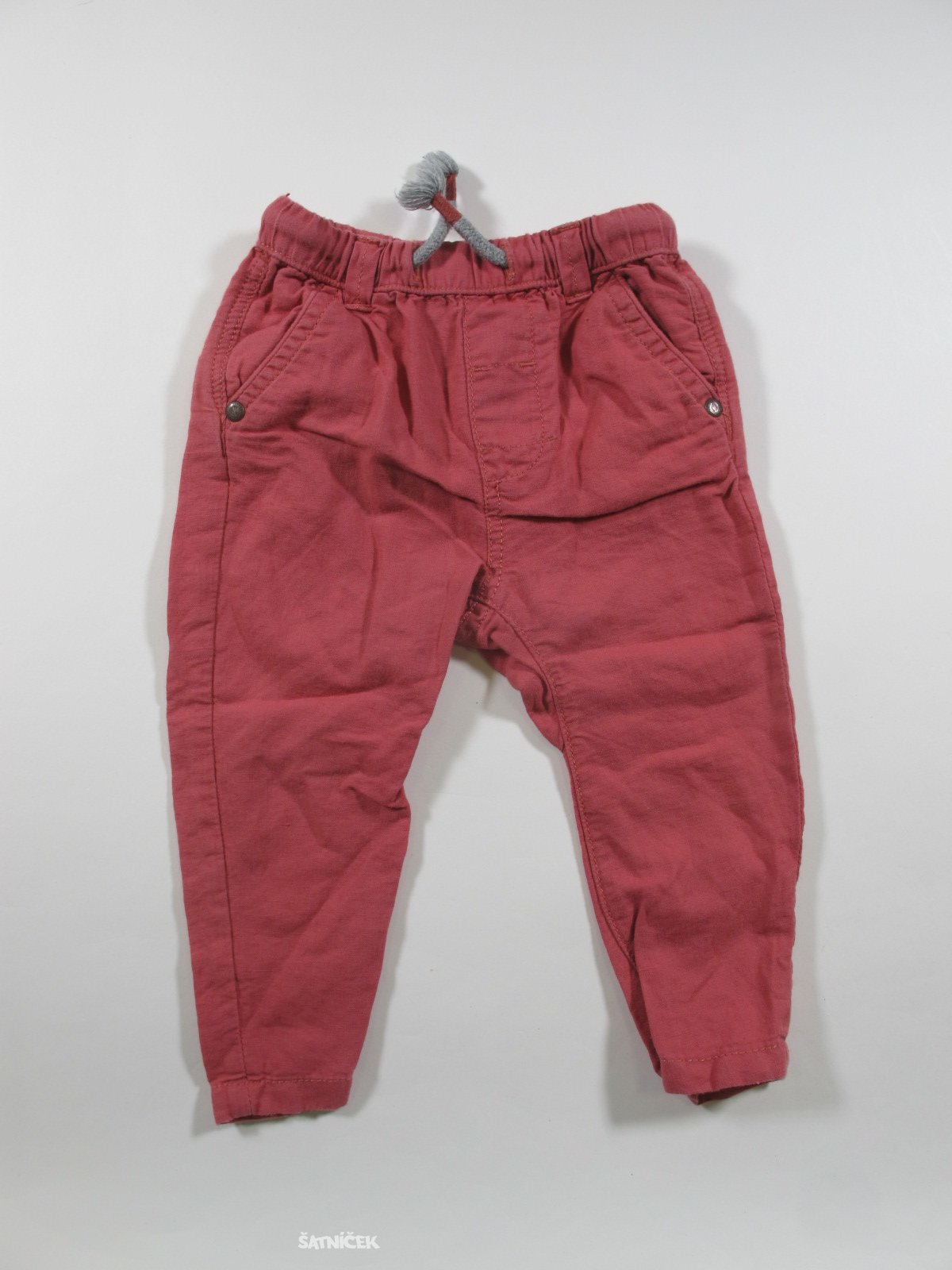 Růžové plátěné kalhoty 