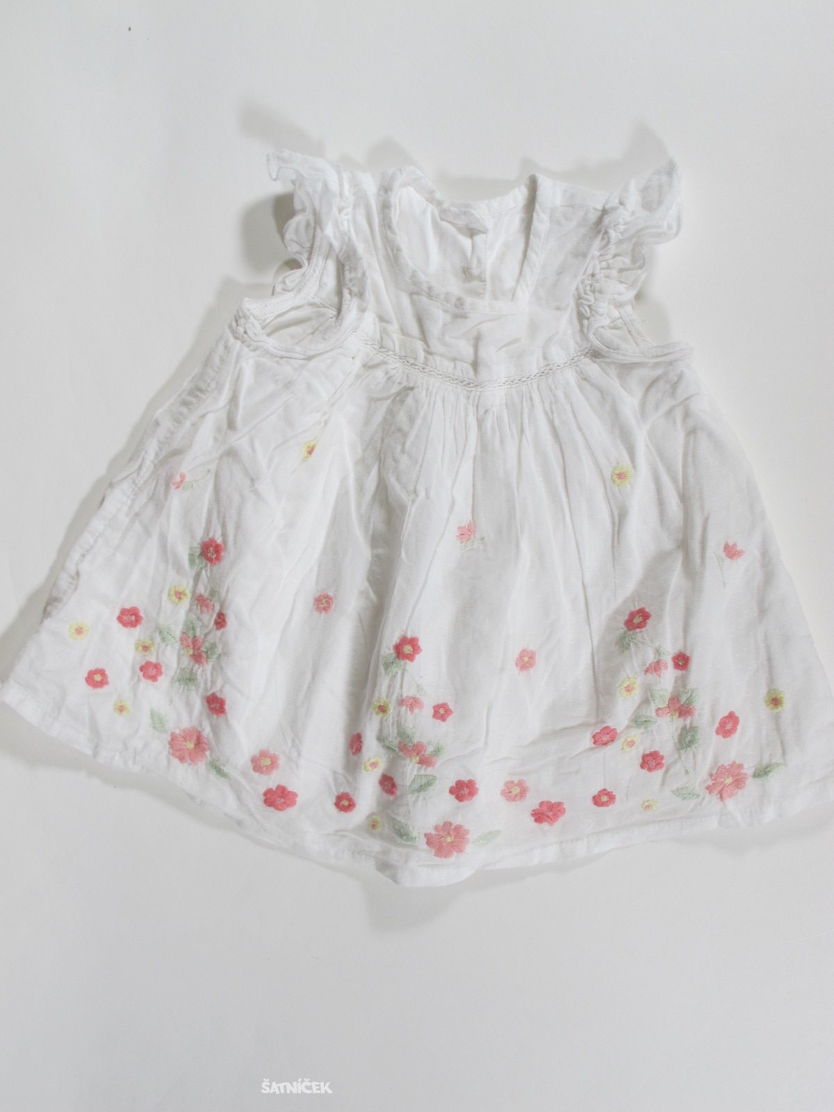 Šaty pro holky s kytičkami bílé secondhand