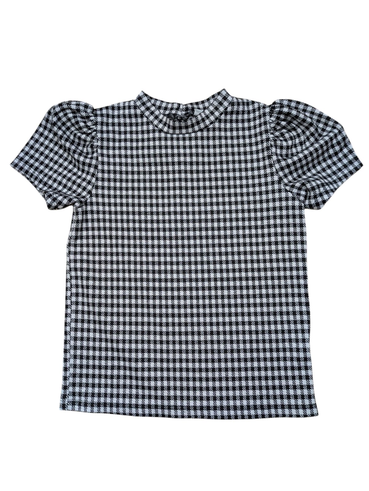 Kostkované triko bílé černé pro holky secondhand girlswear