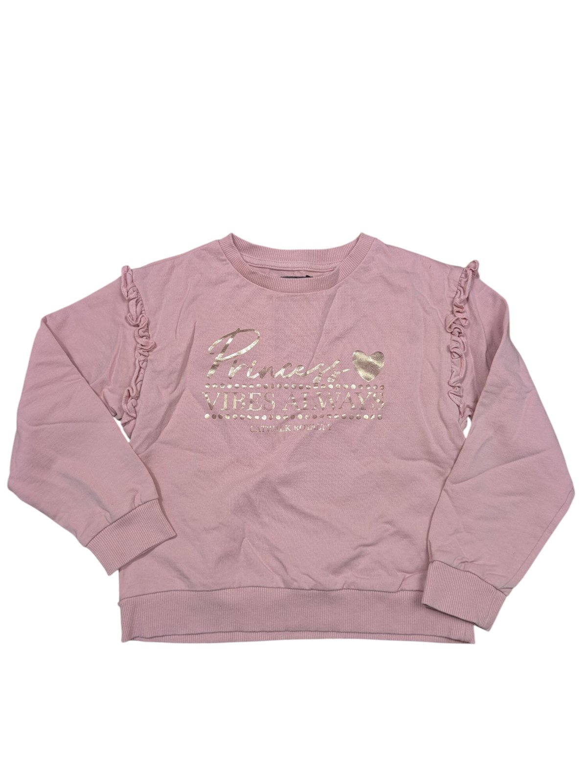 Růžová mikina se zlatým nápisem pro holky secondhand Studio