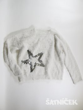 Chlupatý svetr pro holky bílý  crop secondhand