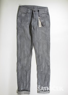 Džínové kalhoty šedé pro holky outlet 