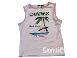Bílý topík s nápisem pro dámy outlet boohoo
