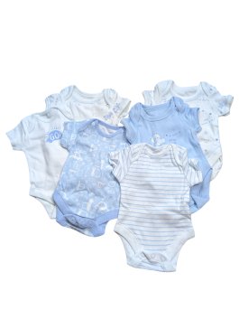 Set 6 body pro kluky bílo modré secondhand F&F
