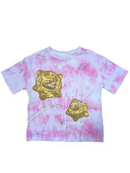 Růžové batikované triko s obrázkem pro holky secondhand Disney