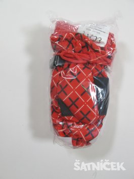 Zimní rukavice pro děti červeno černo bílé nové na šnůrce